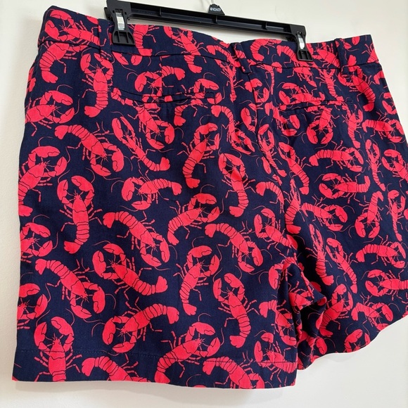 J. Crew Factory Plus Size 16 Navy Red Lobster print classic chino shorts - Picture 6 of 15